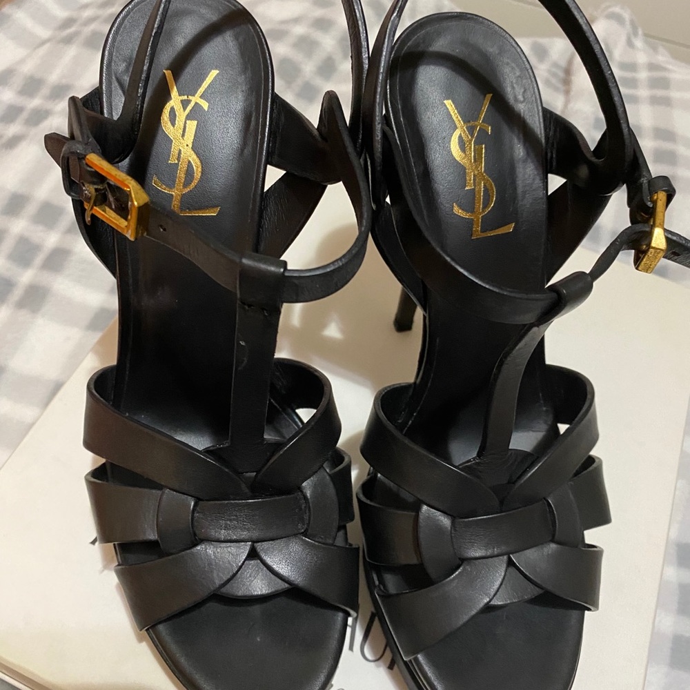 Saint Laurent black tribute heels - Picture 5 of 10